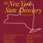 the dark maroon cover of the print edition of the New York State Directory