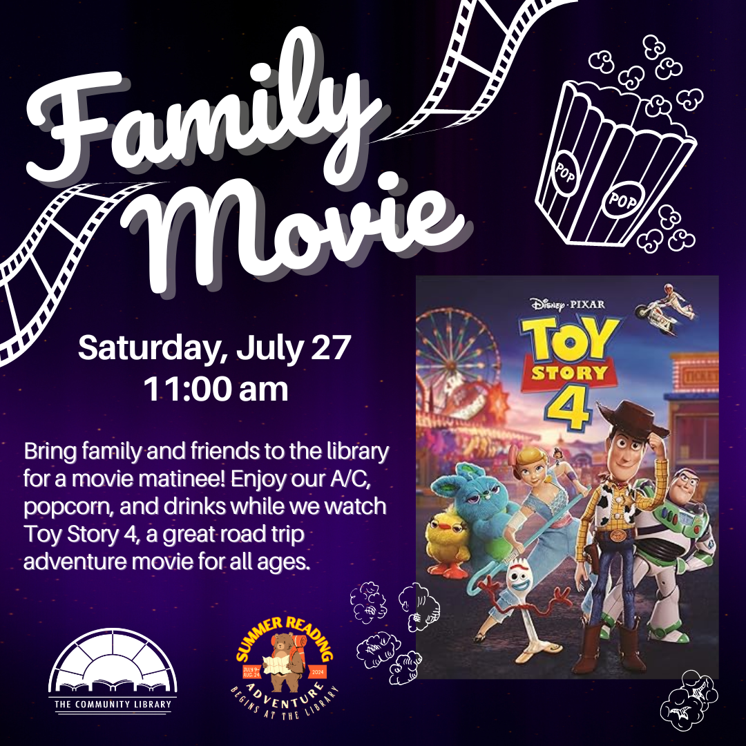 Family Movie Night presents Toy Story 4 on Saturday, July 27