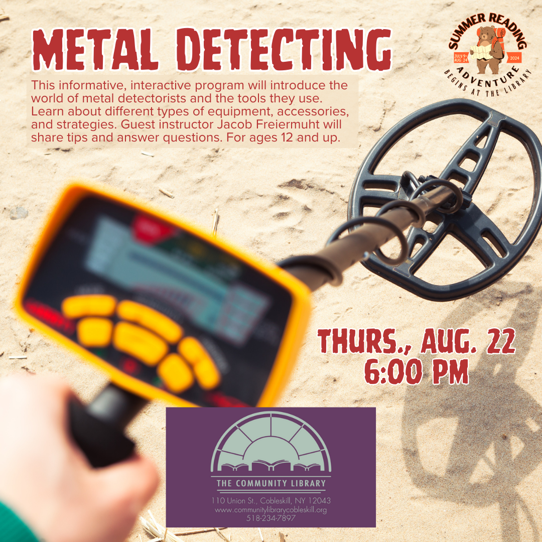 Metal detecting program, Thursday Aug. 22 at 6 pm