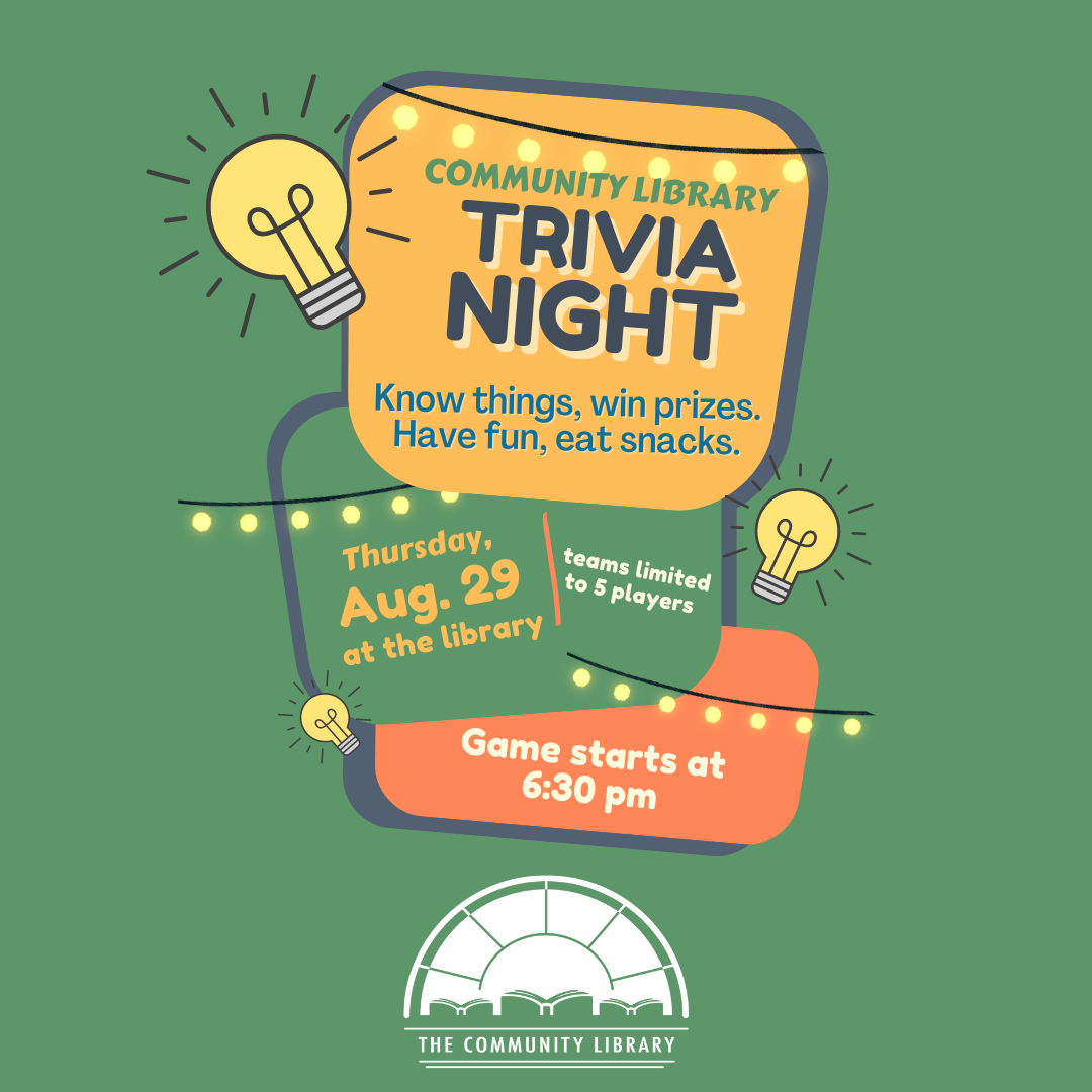 Trivia Night, Thursday, August 29 at 6:30 pm