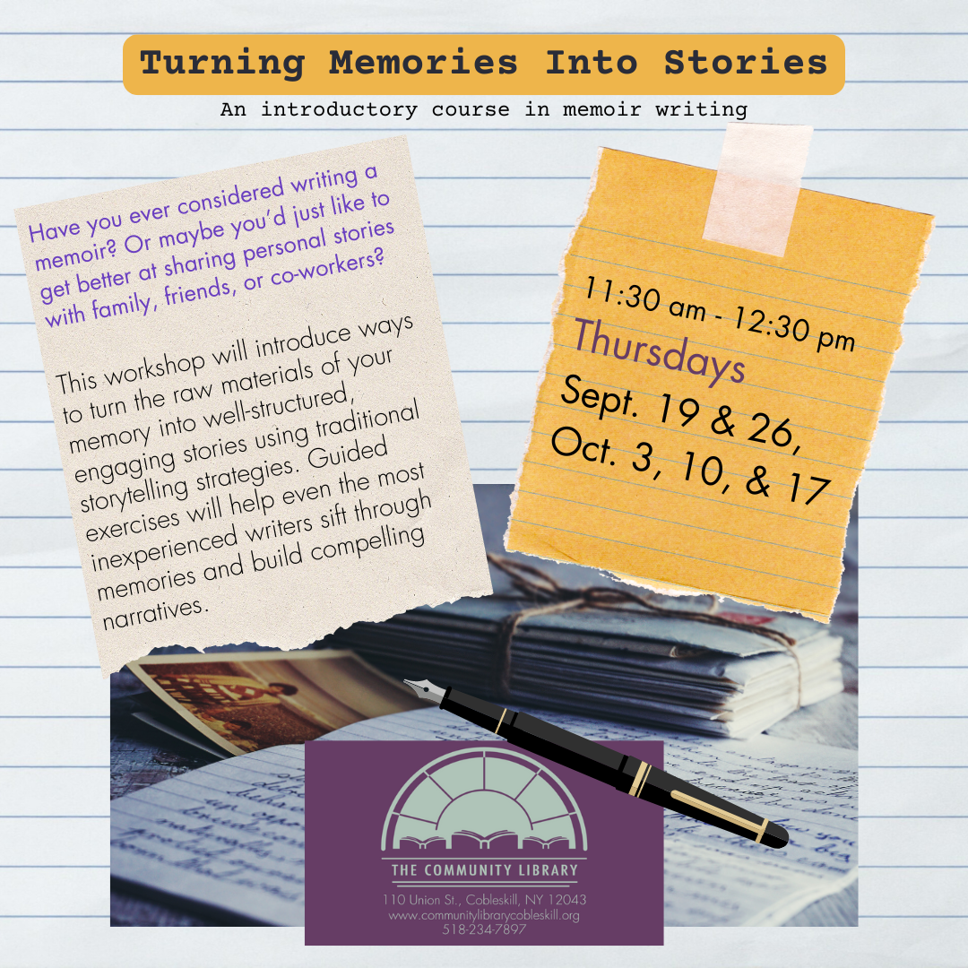 Memoir Class meets Thursdays at 11:30 am
