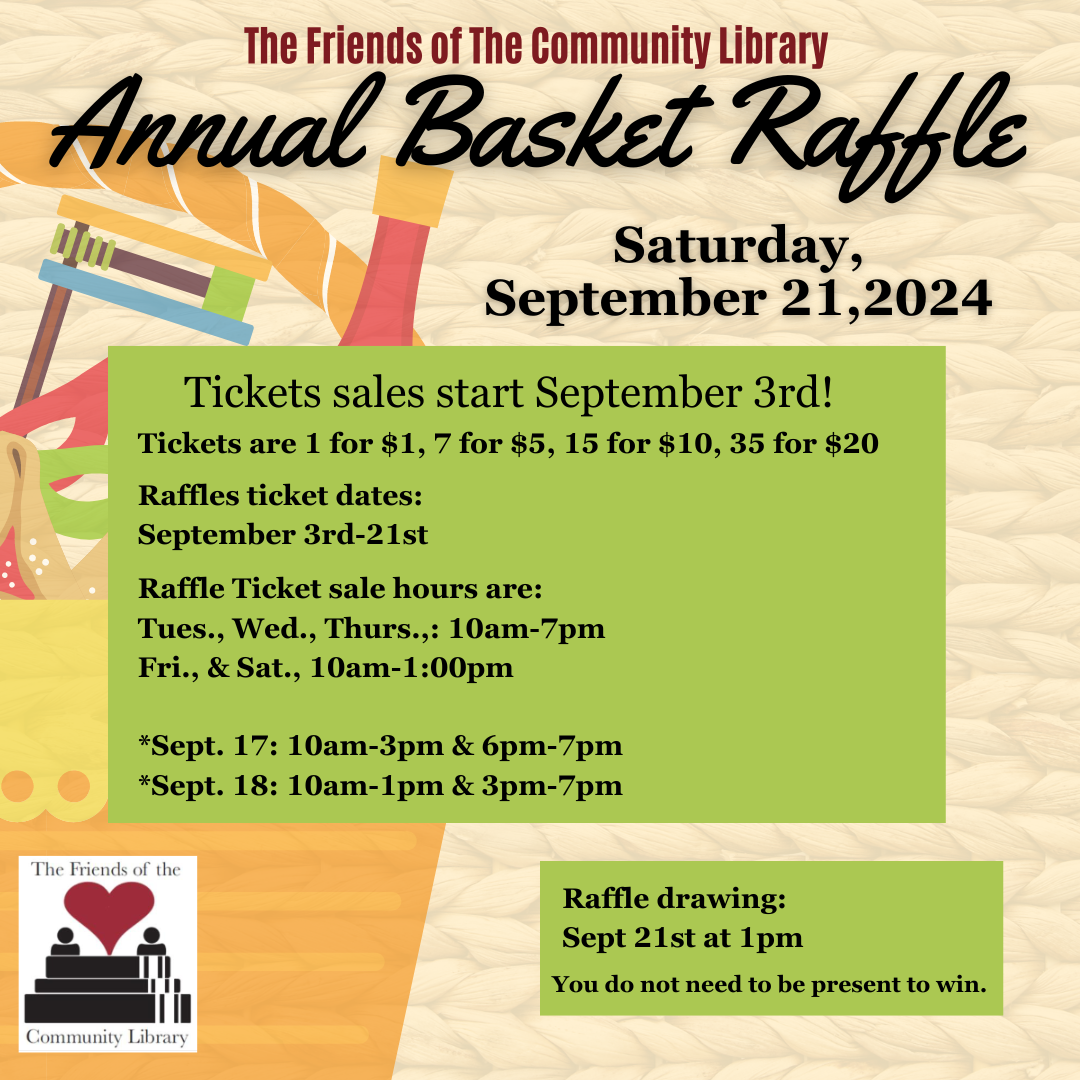 basket raffle saturday september 21 at 1 pm