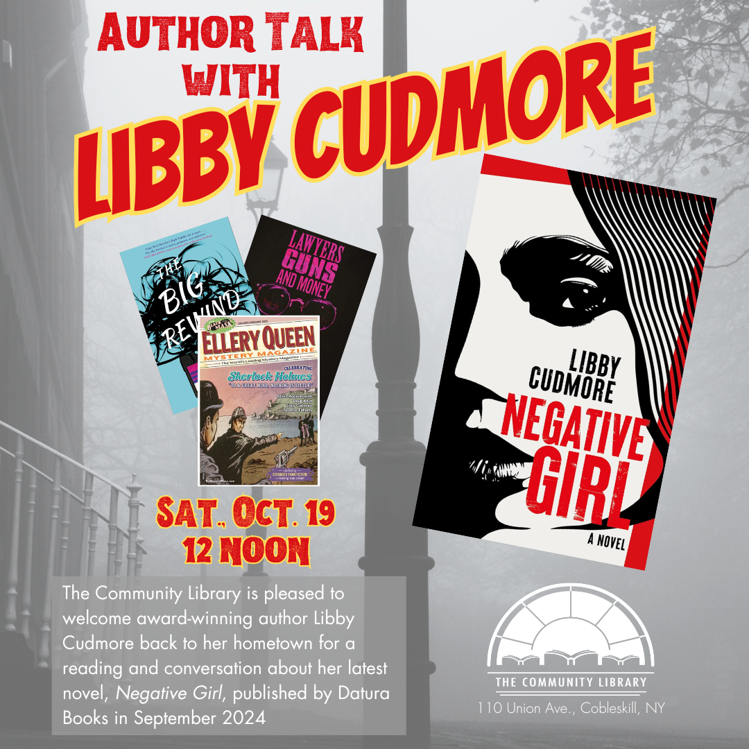 Author talk with Libby Cudmore, Saturday October 19 at 12 noon