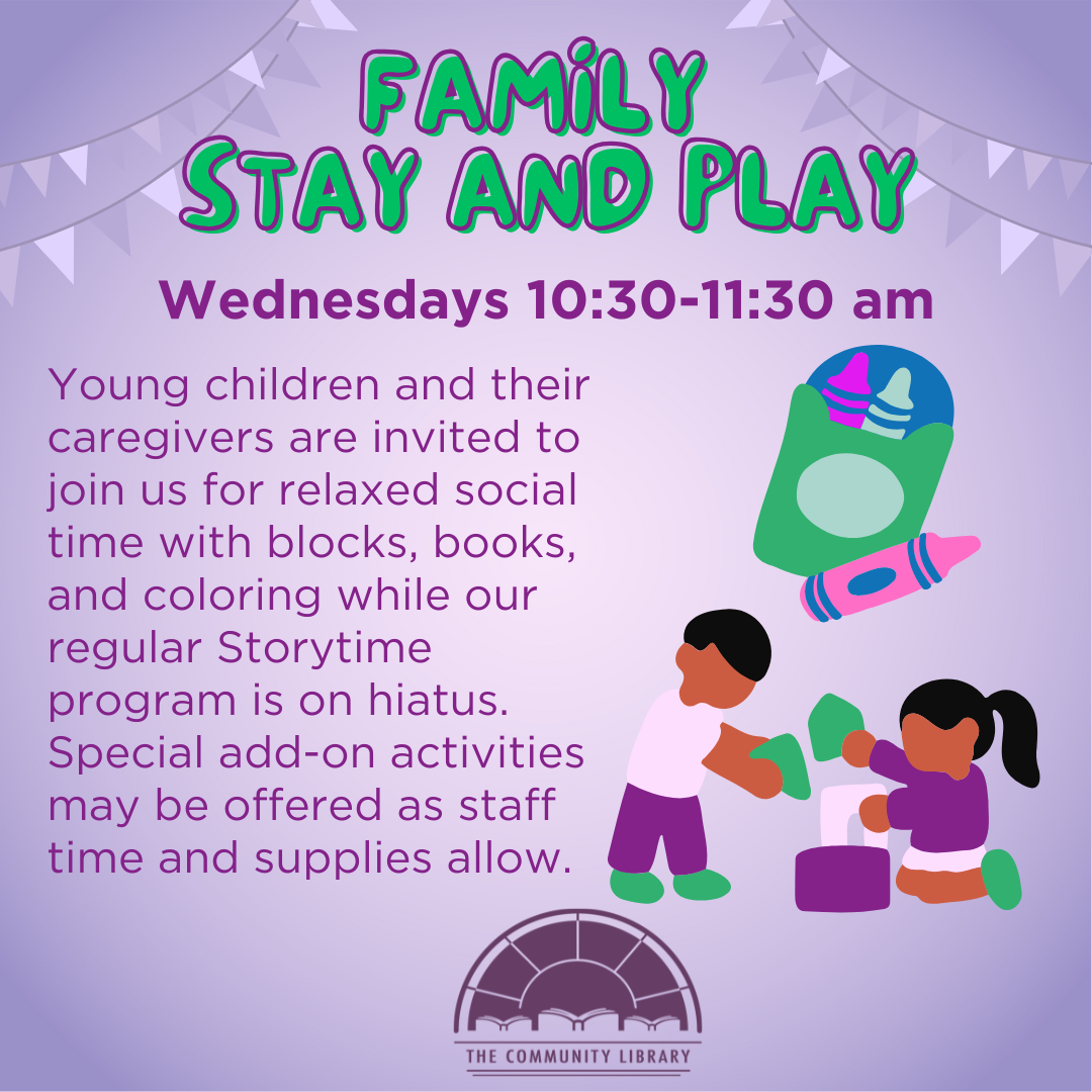 stay and play wednesdays from 10 30 to 11 30 am