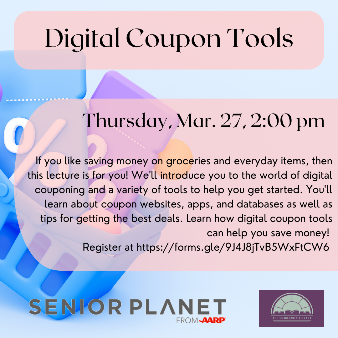 digital coupon tools thursday march 27 at 2 PM registration required