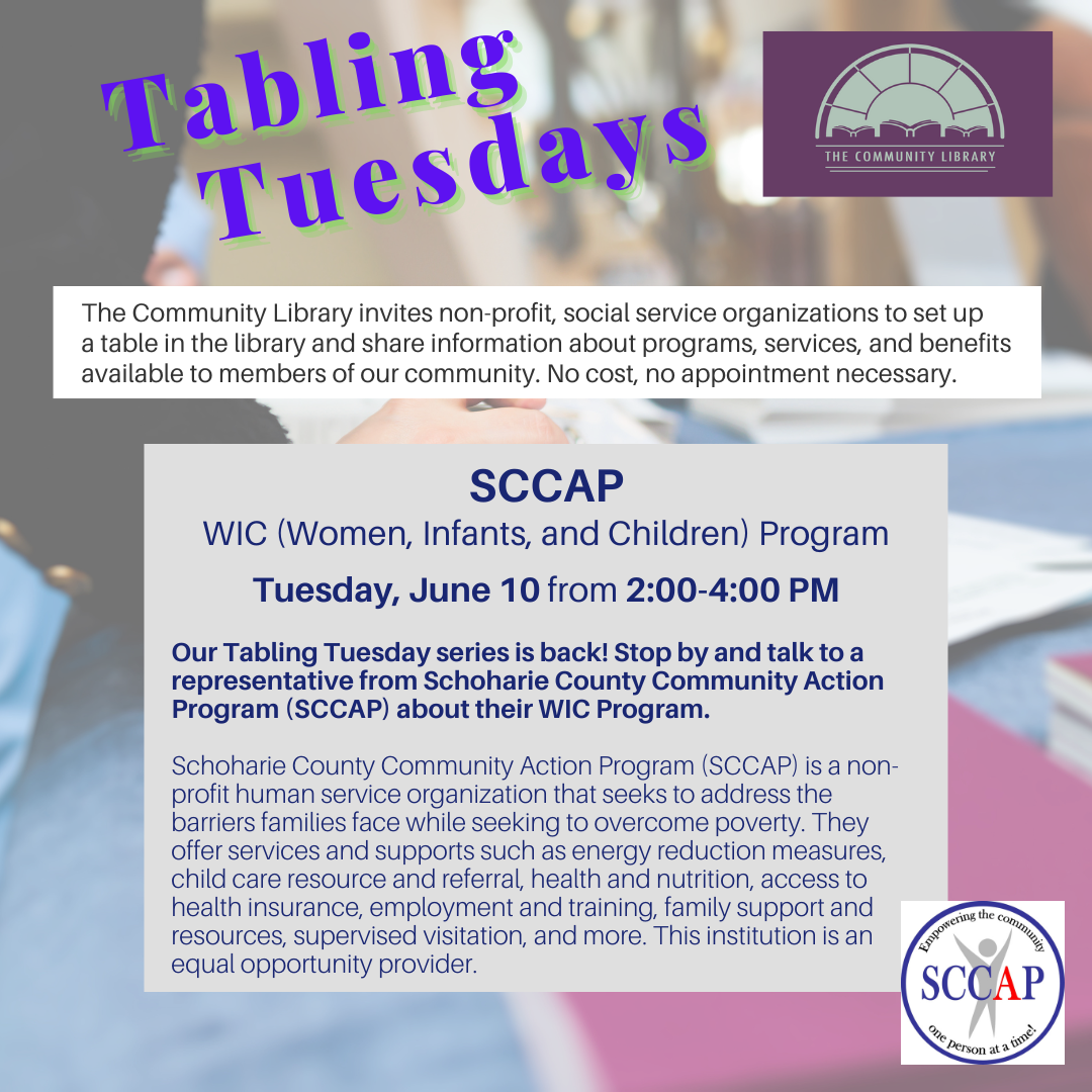 tabling tuesday june 10 from 2 to 4 pm schoharie county community action program