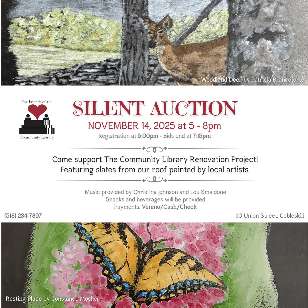 Friends of the Library Silent Auction fundraiser Friday, November 14 at 5 pm