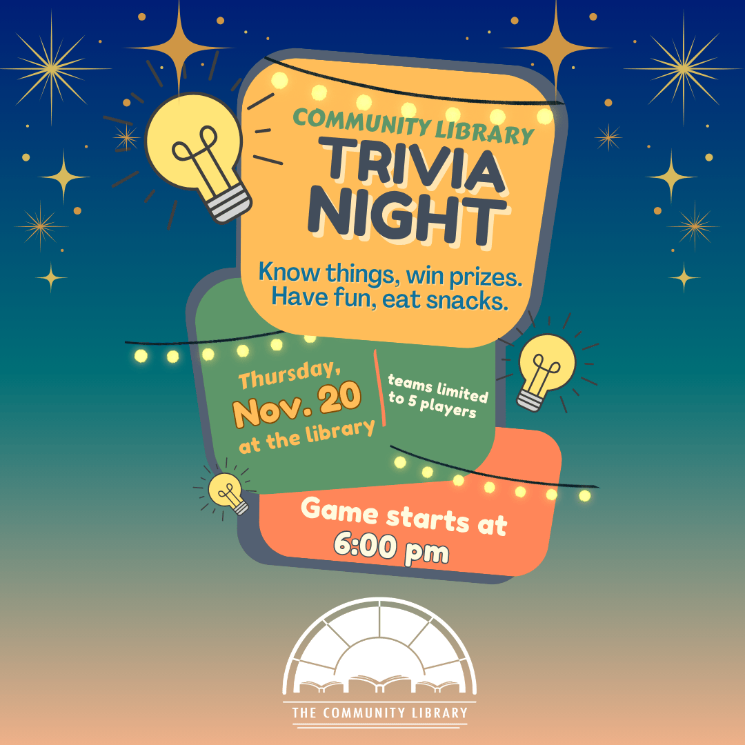 Trivia Night on Thursday, November 20 at 6 pm.