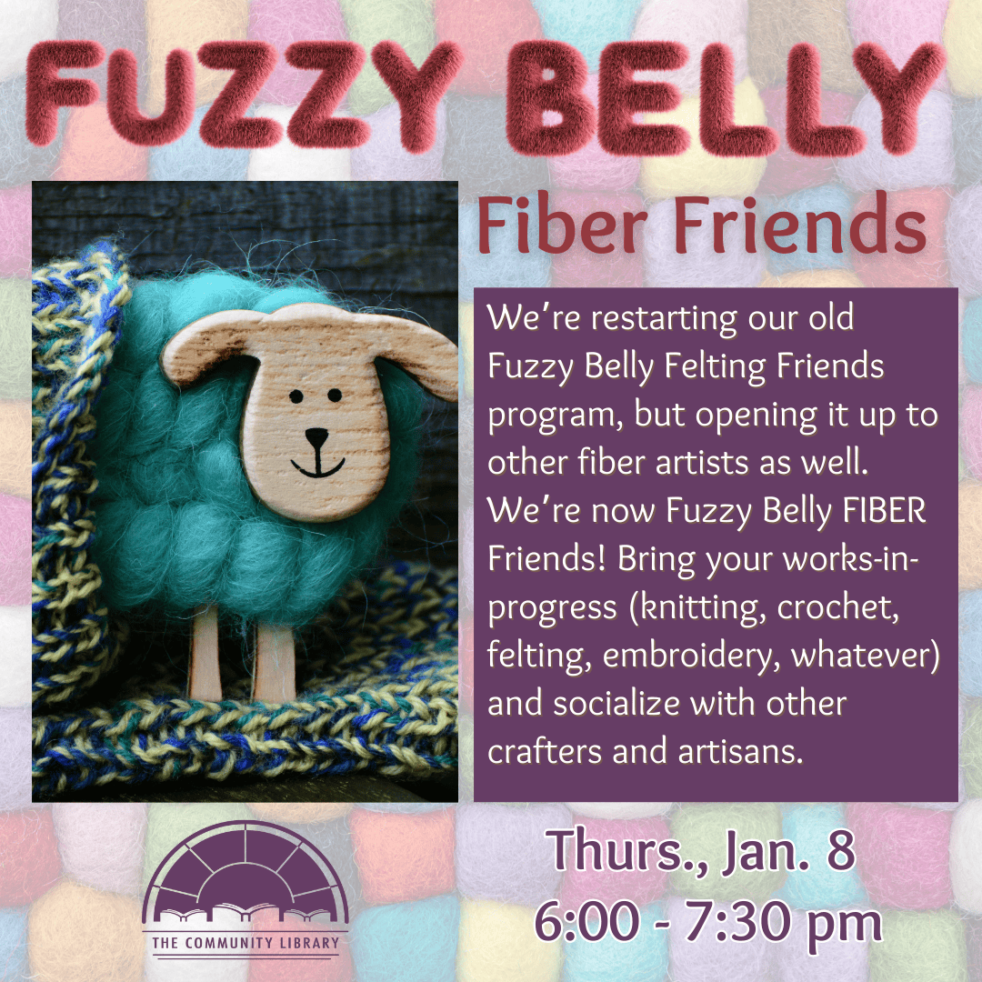Fuzzy Belly Fiber Friends meet-up Thursday, March 12 at 6 pm
