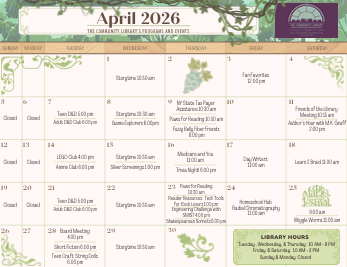 thumbnail image of april events calendar